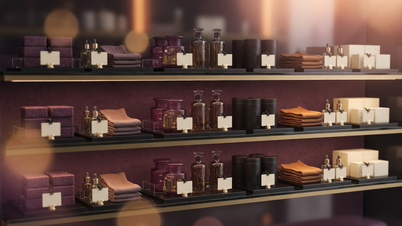 Staged shelf of candidate products