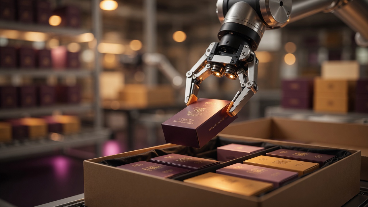 Robotic arm handling product cases