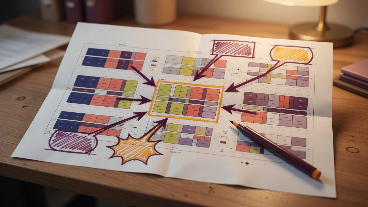 Planogram printout with drawing annotations