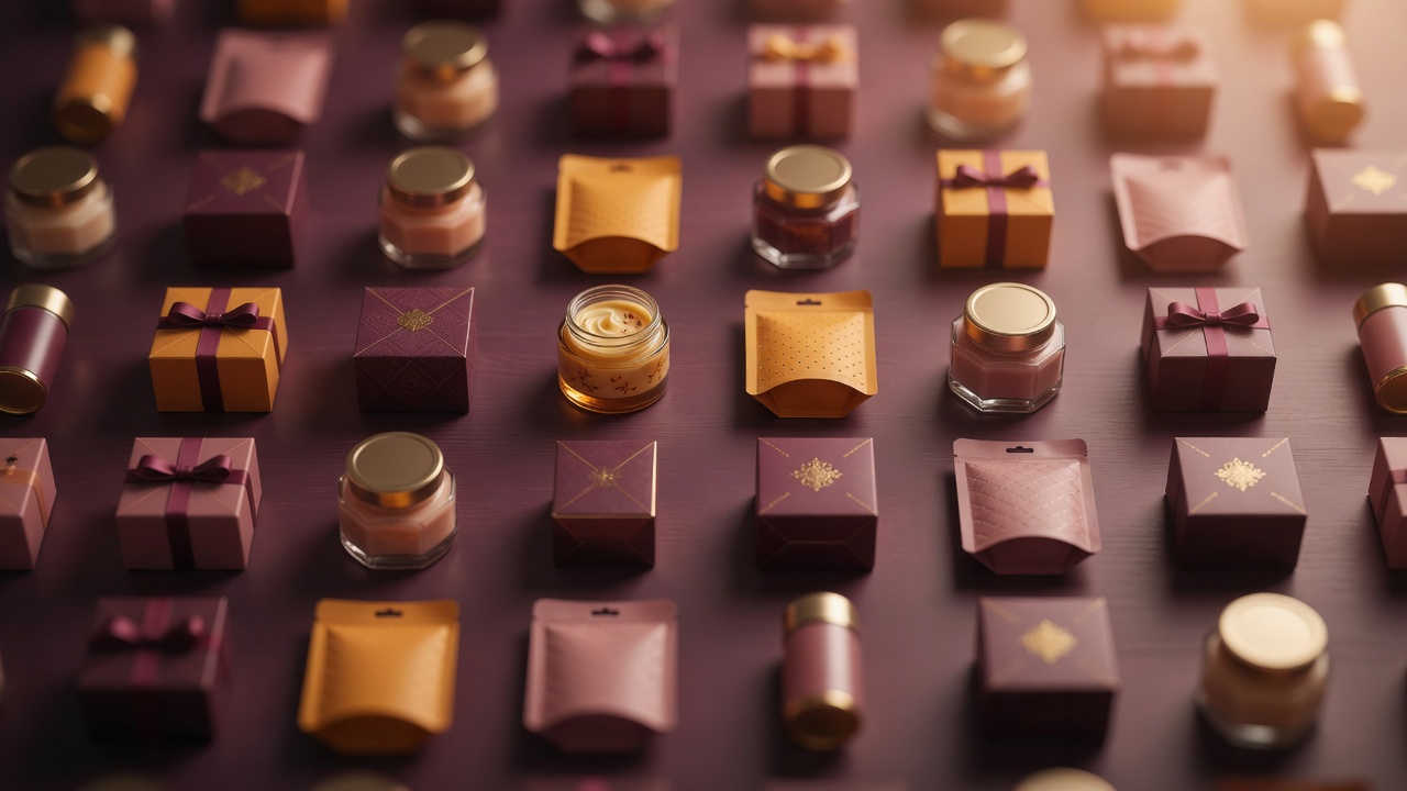 Product packaging laid out for an image library